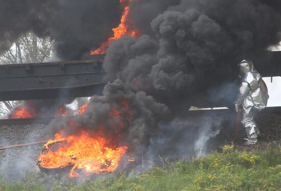 Fire extinguishing training in Belgorod region