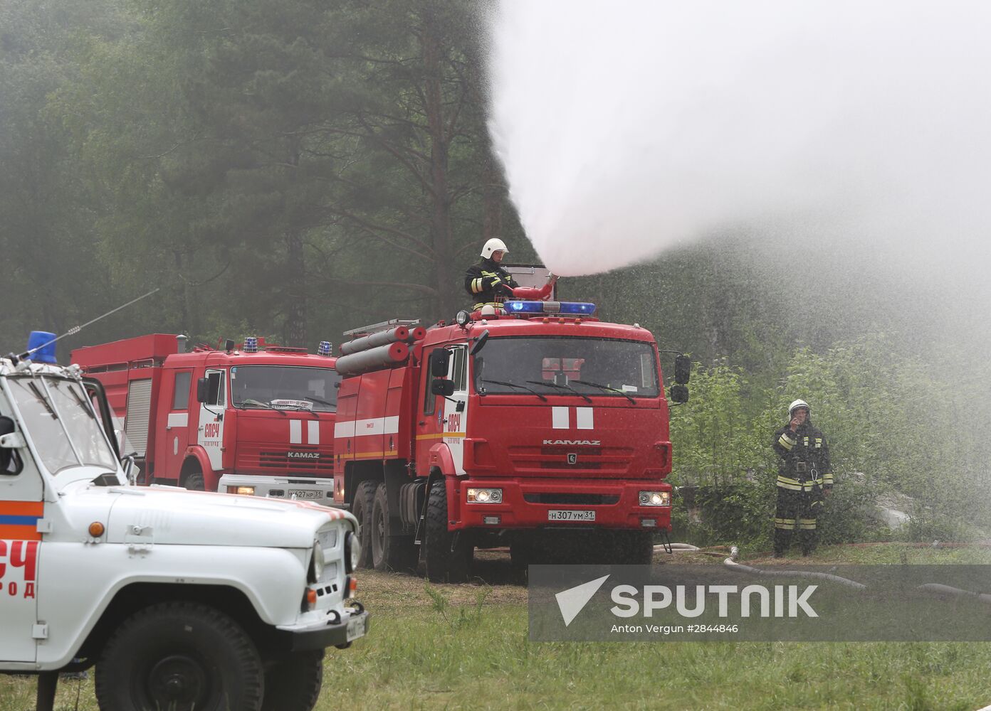 Fire extinguishing training in Belgorod region