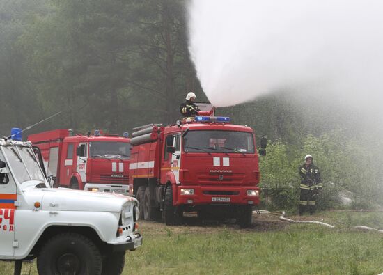 Fire extinguishing training in Belgorod region