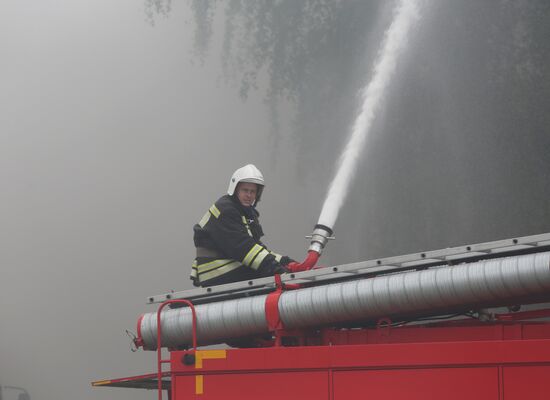 Fire extinguishing training in Belgorod region