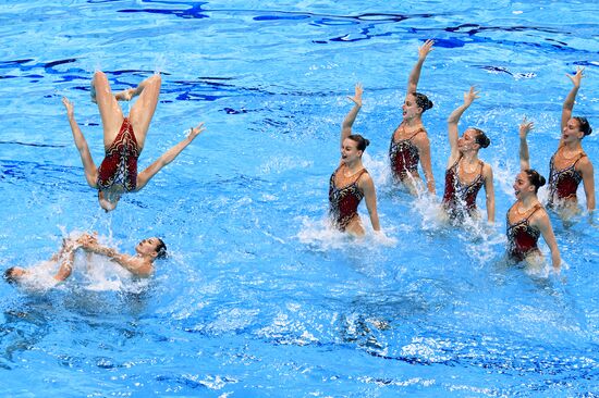 Synchronized swimming at European Aquatics Championships. Day Four