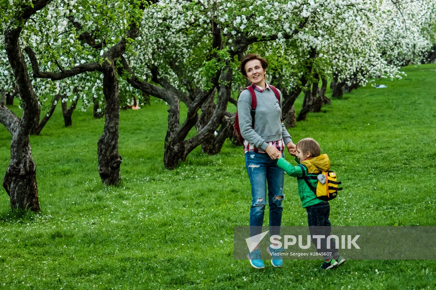 Muscovites visit Kolomenskoye park and estate