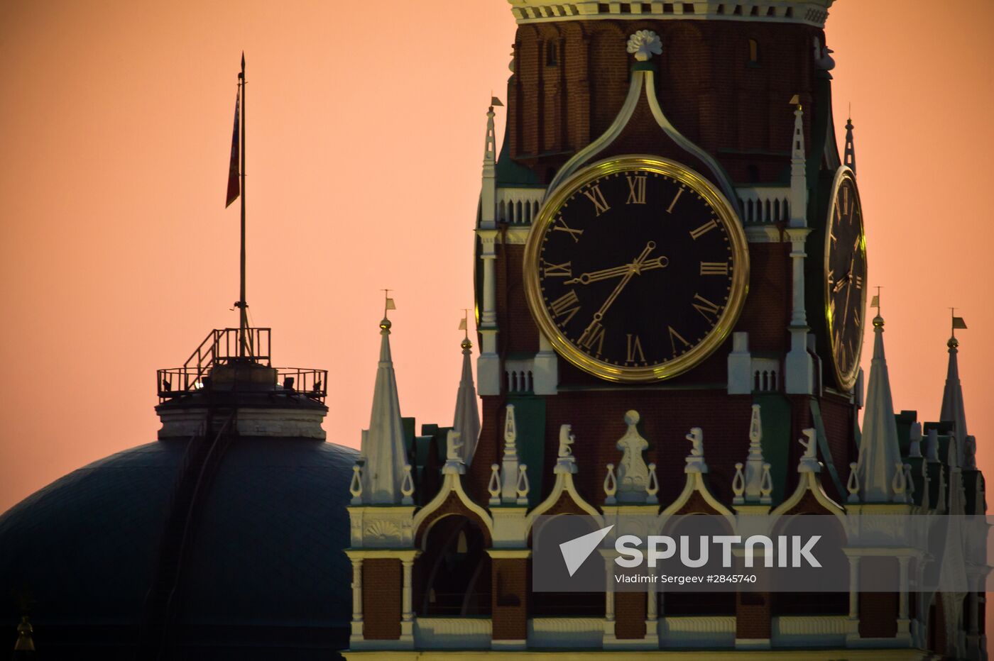 Chiming clock on the Saviour Tower