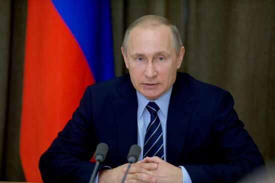 President Putin holds meeting with the military in Sochi