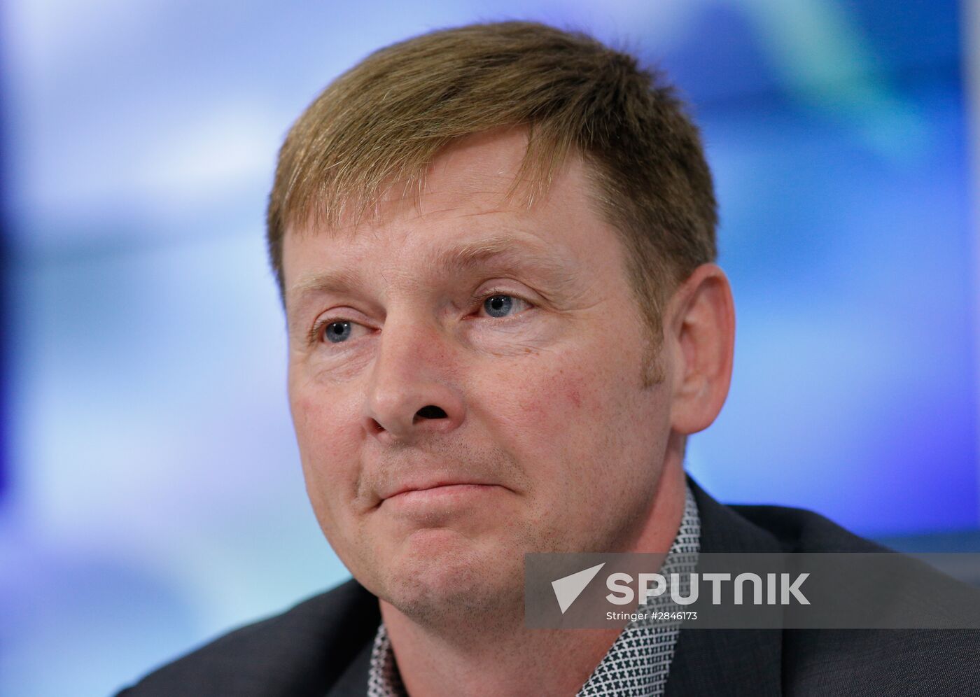 News conference by Olympic champions Legkov and Zubkov