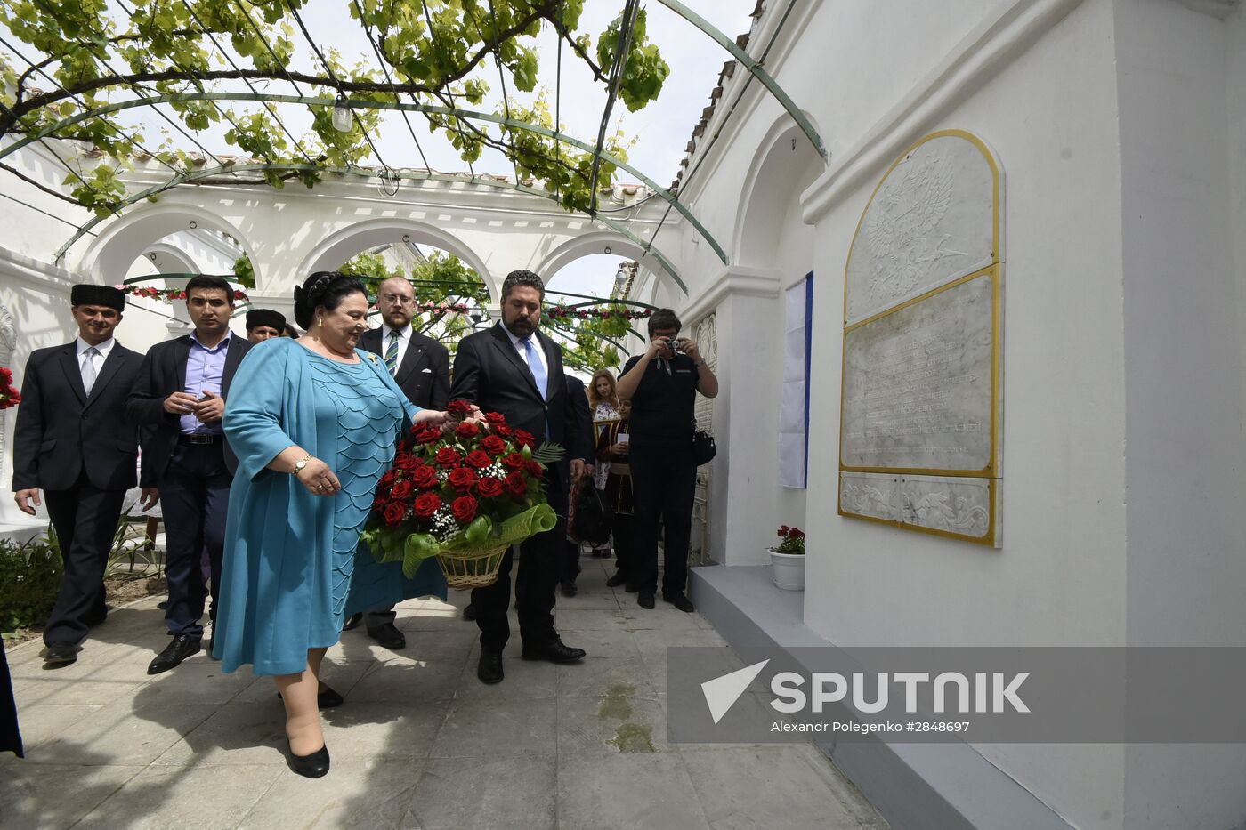 Grand Duchess Maria Romanova and her son, Grand Duke George Romanov, visit Yevpatoria