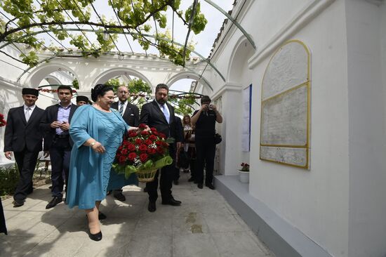 Grand Duchess Maria Romanova and her son, Grand Duke George Romanov, visit Yevpatoria