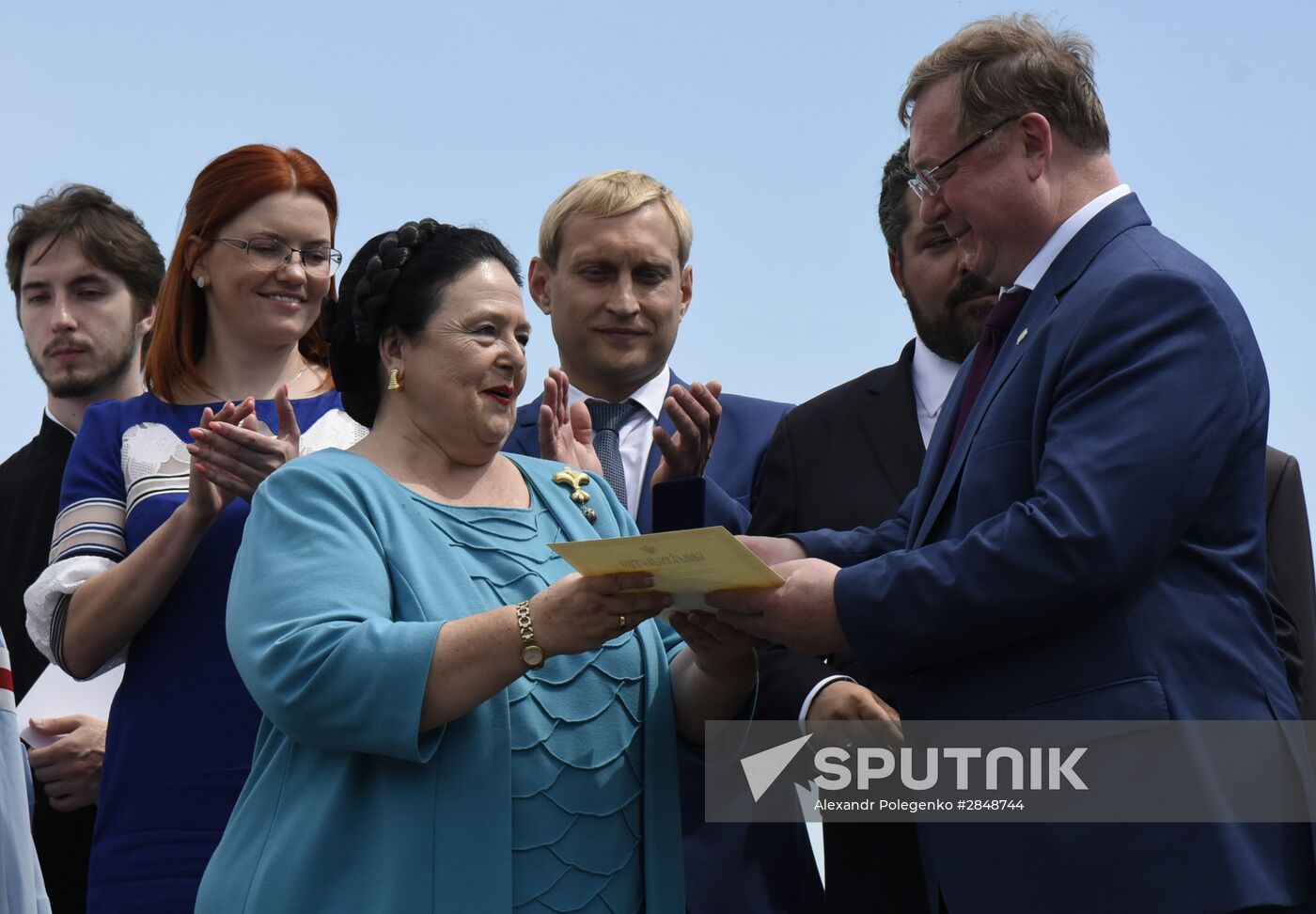 Grand Duchess Maria and Grand Duke Georgy Romanovs visit Yevpatoriya