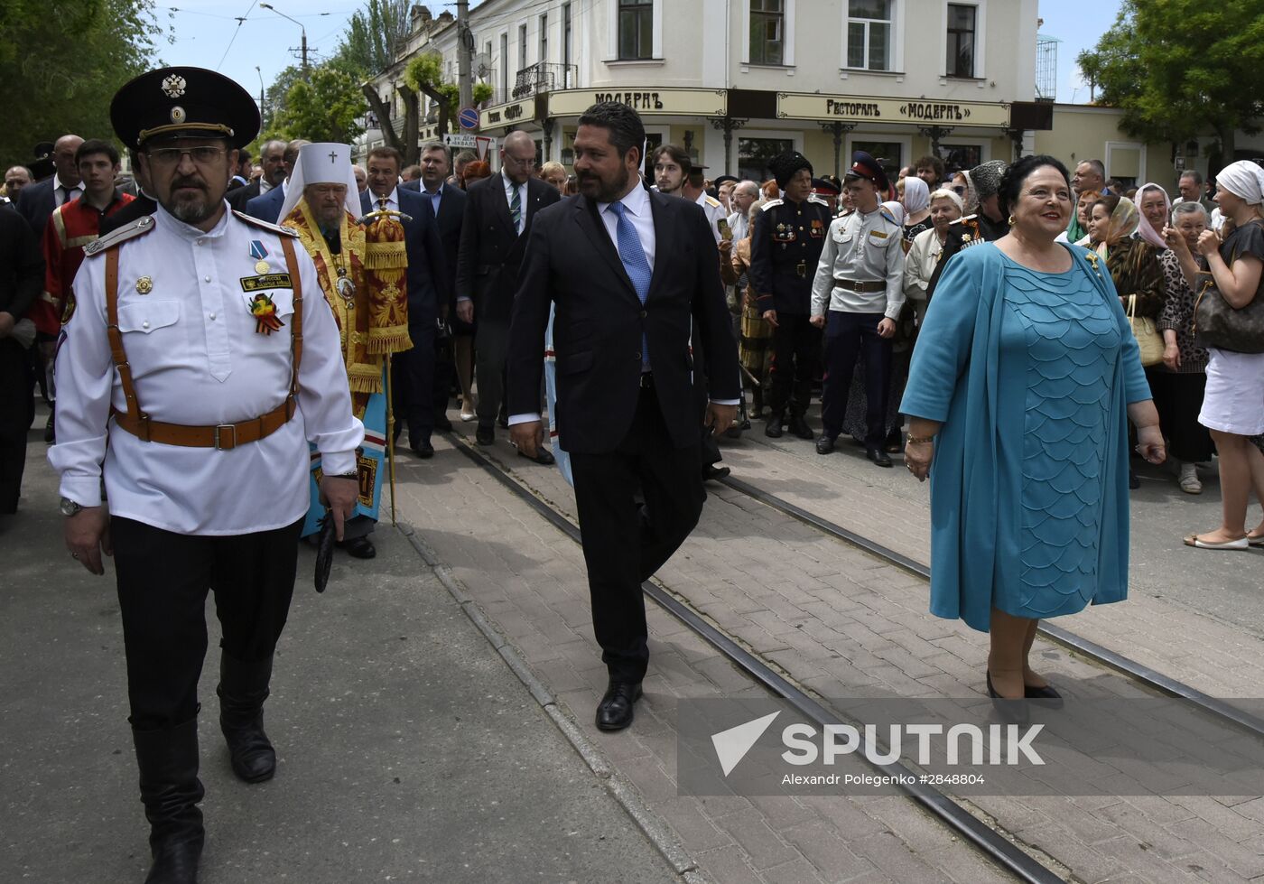 Grand Duchess Maria and Grand Duke Georgy Romanovs visit Yevpatoriya