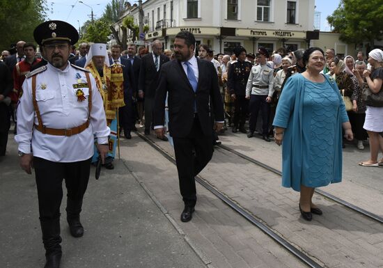 Grand Duchess Maria and Grand Duke Georgy Romanovs visit Yevpatoriya