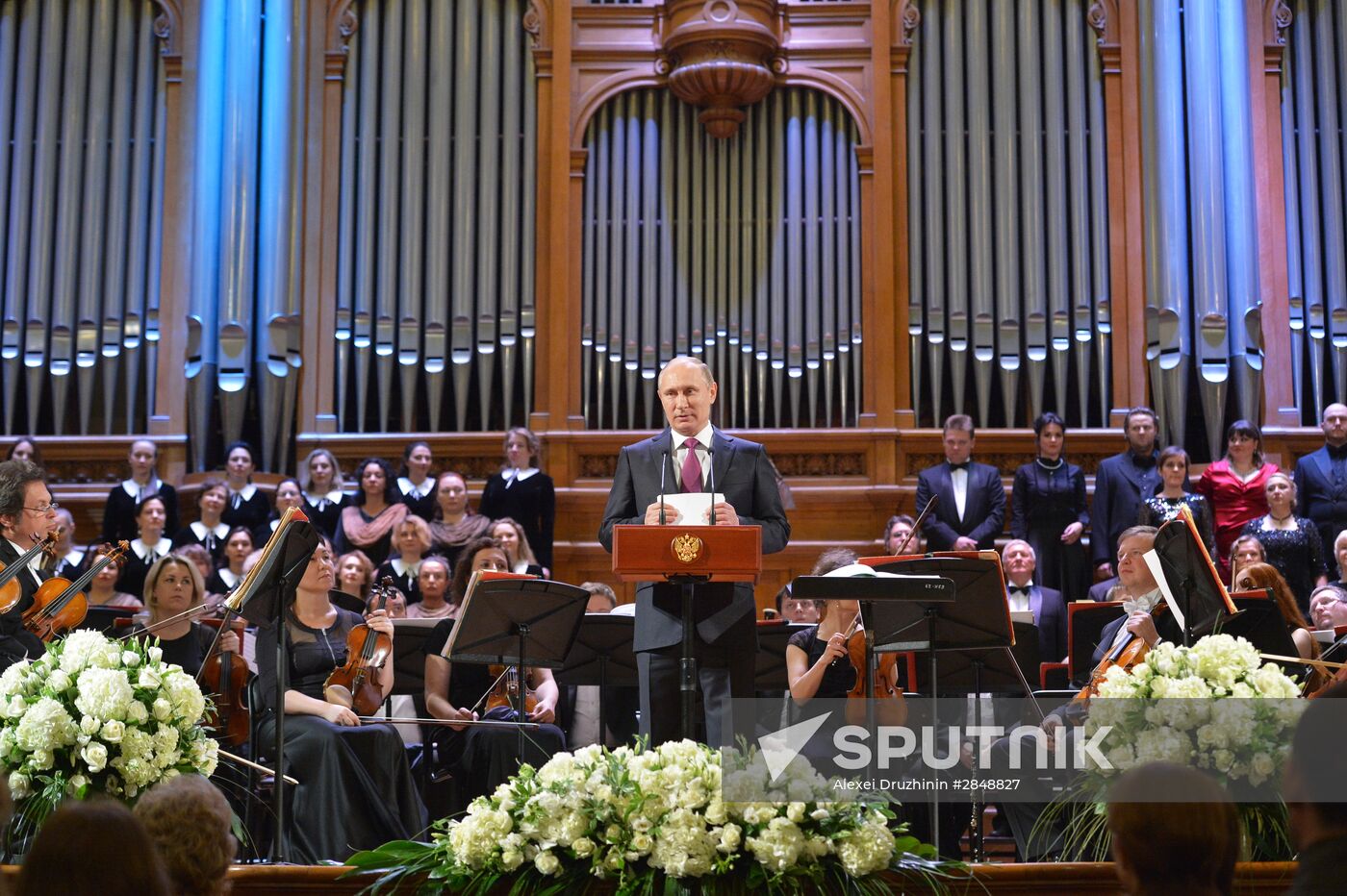 President Vladimir Putin attends concert by Mariinsky Theater Symphony Orchestra