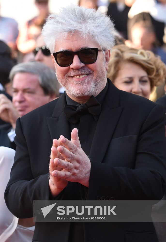 Spanish director Pedro Almodovar on the red carpet of the movie Julieta at the 69th Cannes Film Festival. Location: France, Cannes. Author: Ekaterina Chesnokova/Sputnik. 69th Cannes Film Festival. Day six