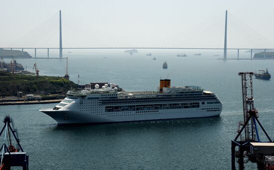 Transocean cruise ship "Costa Victoria" arrives in Vladivostok