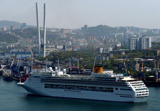 Transocean cruise ship "Costa Victoria" arrives in Vladivostok