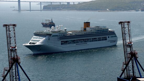 Transocean cruise ship "Costa Victoria" arrives in Vladivostok