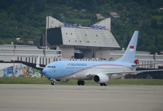 Indonesian President Joko Widodo arrives in Sochi for ASEAN-Russia Summit