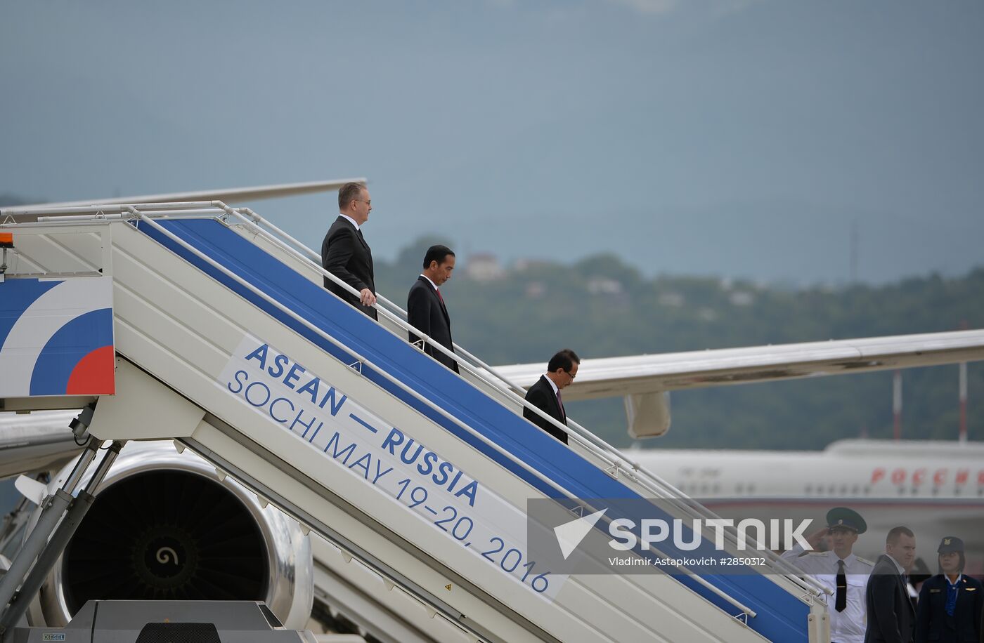Indonesian President Joko Widodo arrives in Sochi for ASEAN-Russia Summit