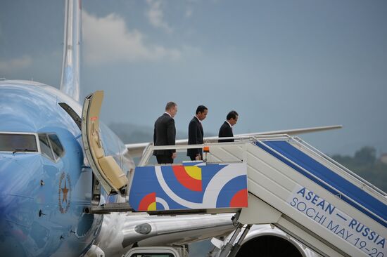 Indonesian President Joko Widodo arrives in Sochi for ASEAN-Russia Summit