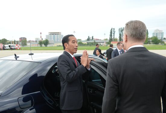 Indonesian President Joko Widodo arrives in Sochi for ASEAN-Russia Summit