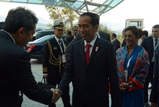 Indonesian President Joko Widodo arrives in Sochi for ASEAN-Russia Summit