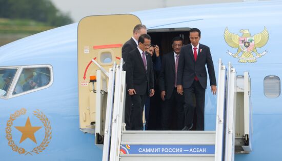 Indonesian President Joko Widodo arrives in Sochi for ASEAN-Russia Summit
