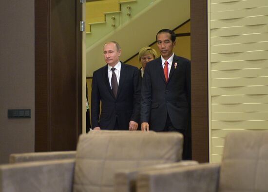 Vladimir Putin meets with President of Indonesia Joko Widodo