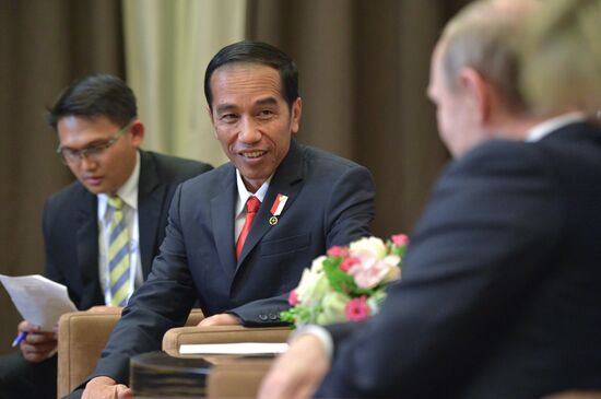Vladimir Putin meets with President of Indonesia Joko Widodo