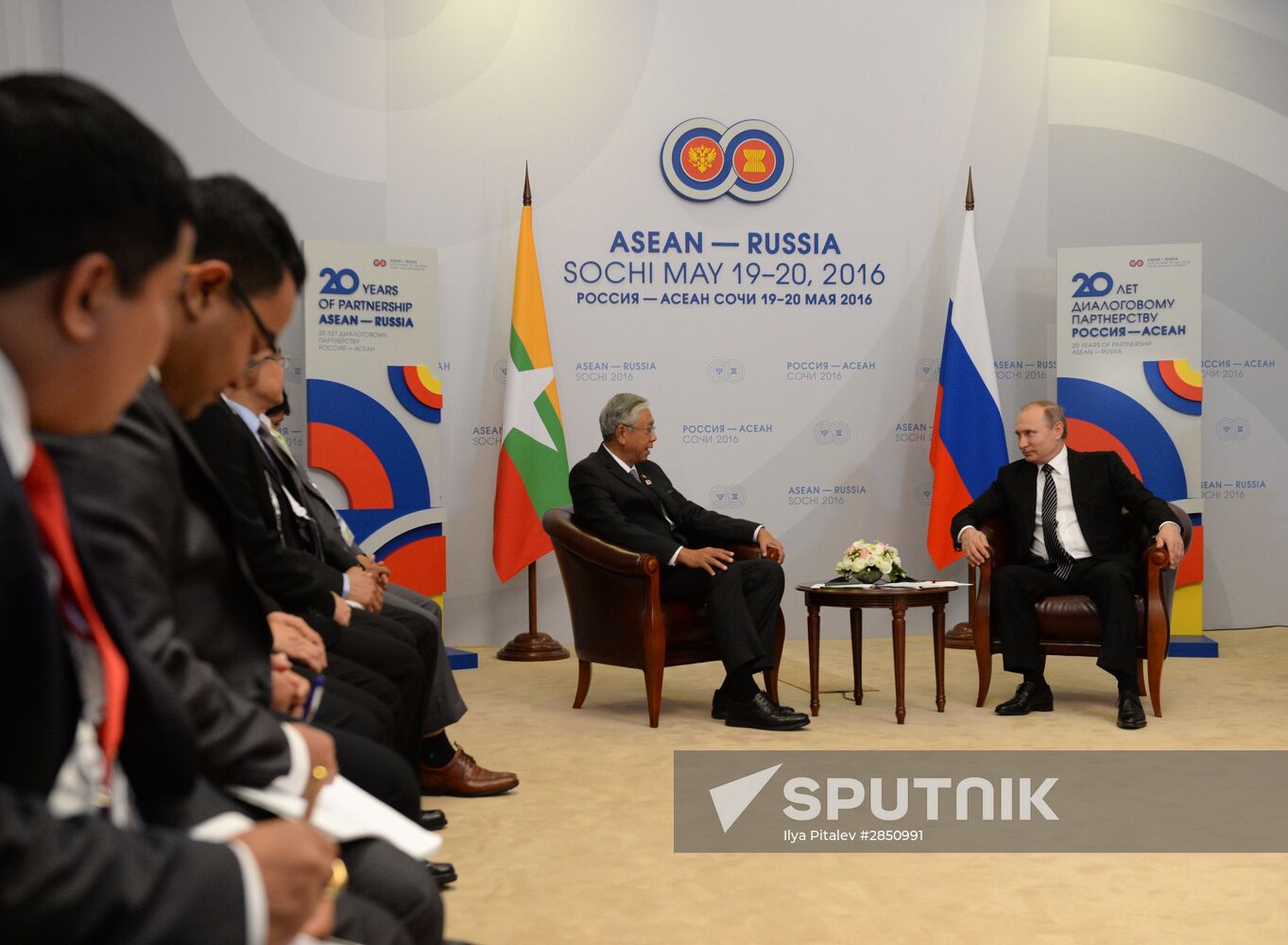 Russian President Vladimir Putin's bilateral meeting with President of Myanmar Htin Kyaw