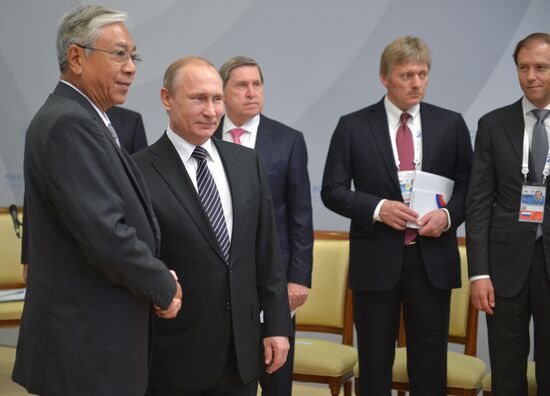 Russian President Vladimir Putin's bilateral meeting with President of Myanmar Htin Kyaw