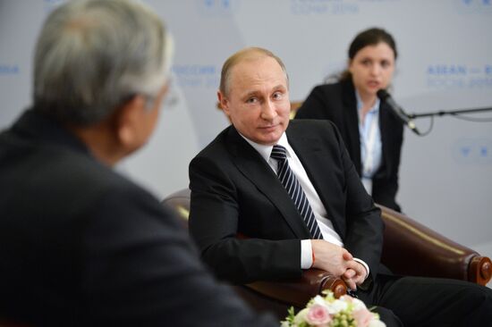 Russian President Vladimir Putin's bilateral meeting with President of Myanmar Htin Kyaw