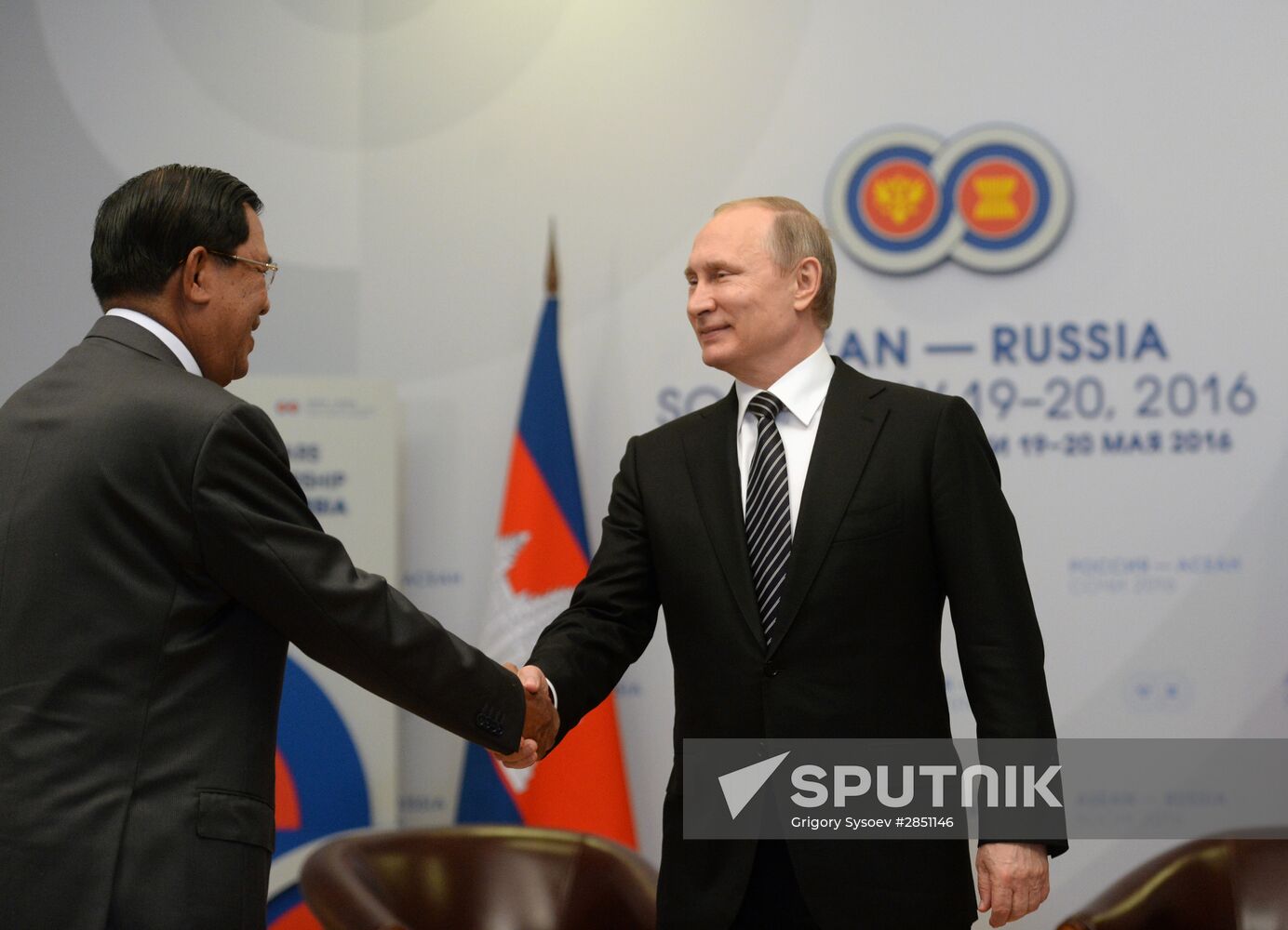President Vladimir Putin meets with Prime Minister of Cambodia Hun Sen