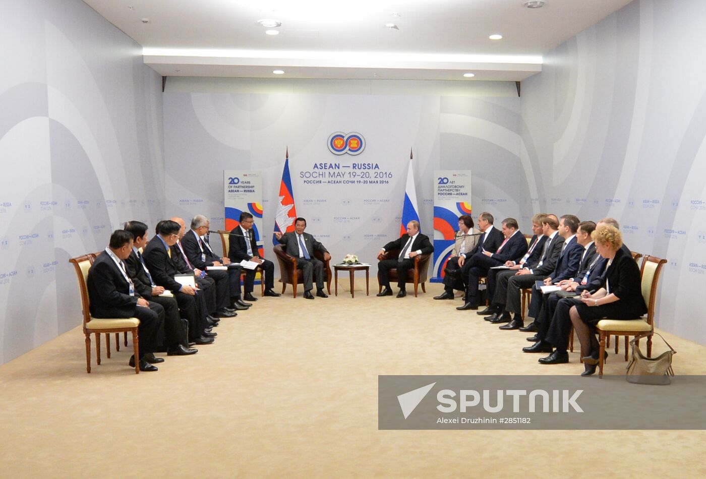 President Vladimir Putin meets with Prime Minister of Cambodia Hun Sen