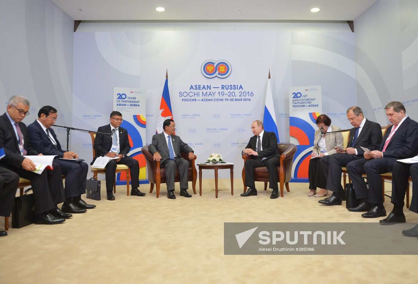 President Vladimir Putin meets with Prime Minister of Cambodia Hun Sen