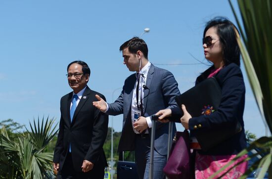 Delegation heads - ASEAN-Russia Summit participants arrive at Congress Centre in Sochi