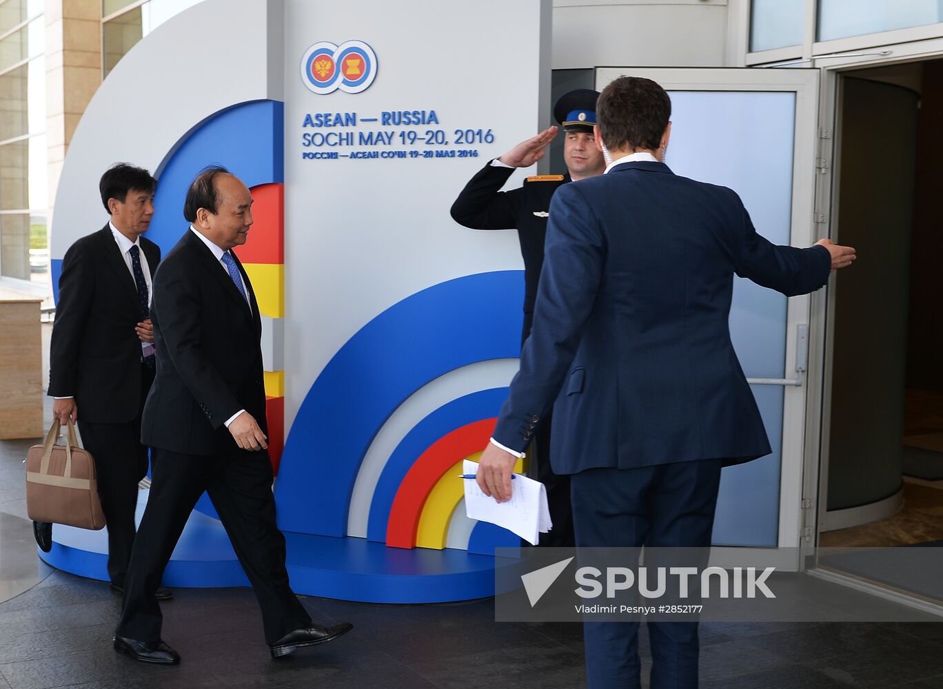 Delegation heads - ASEAN-Russia Summit participants arrive at Congress Centre in Sochi