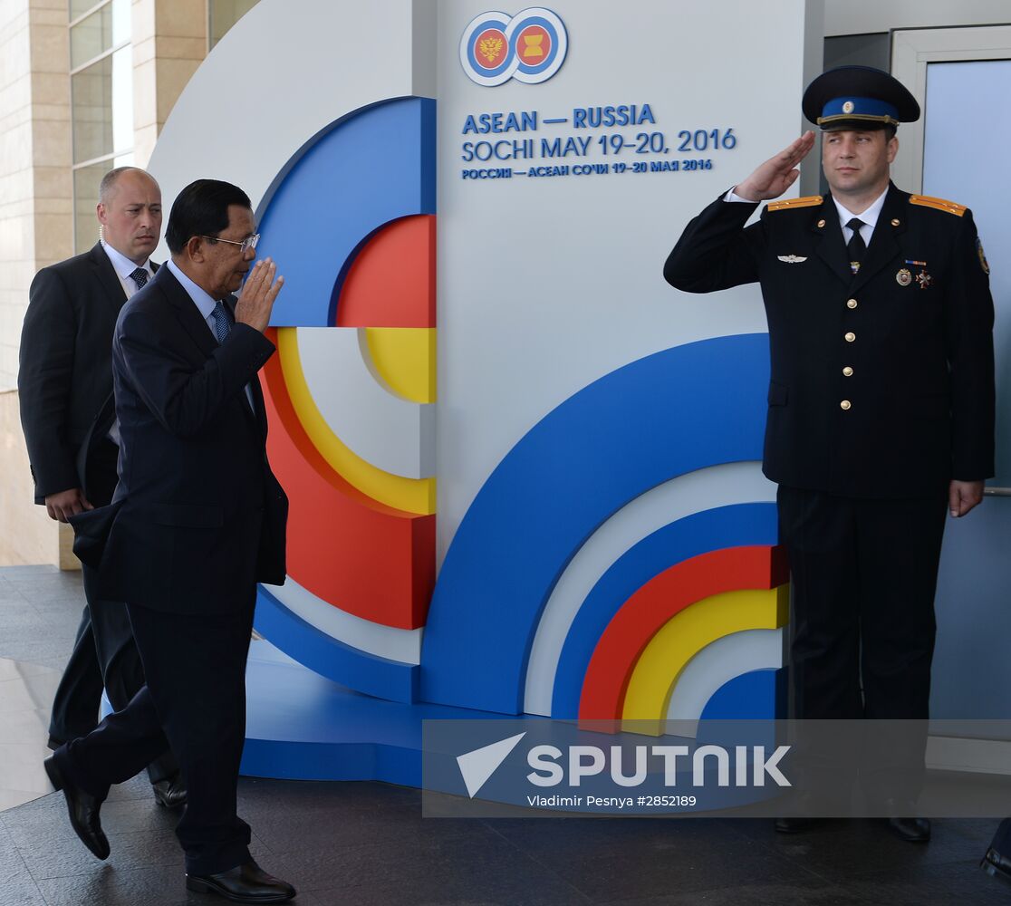 Delegation heads - ASEAN-Russia Summit participants arrive at Congress Centre in Sochi