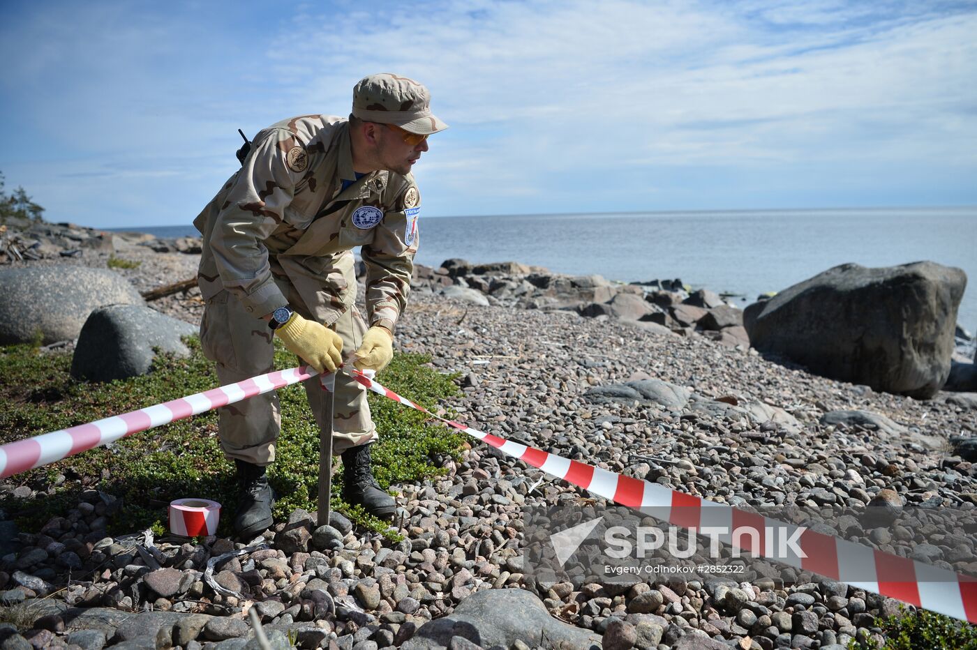 'Gogland' complex environmental expedition of the Russian Geographical Society on Gogland Island in the Gulf of Finland.