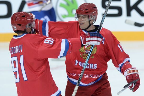 Ice Hockey. World Legends Under Moscow Stars gala match