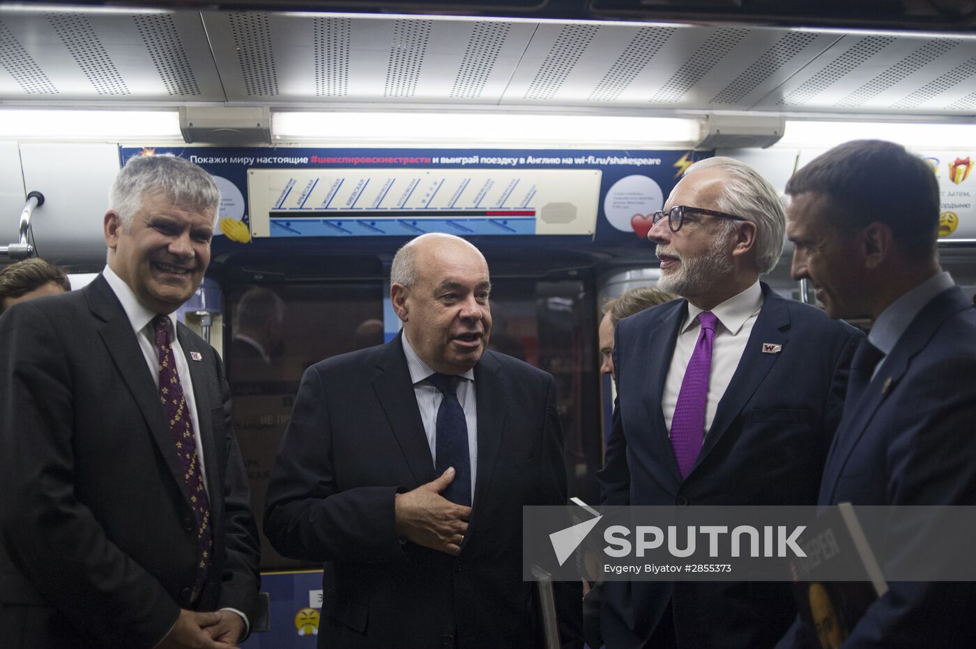 Head of British Council in Russia Michael Bird at ceremony of launching Metro Poetry Train with new, Sheakespeare's Passions" exposition