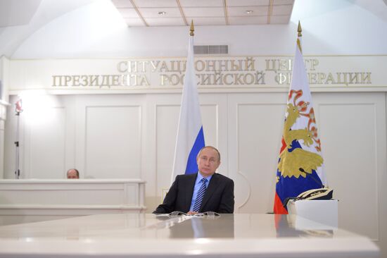 President Vladimir Putin launched oil loading at Arctic Gate terminal in Yamal