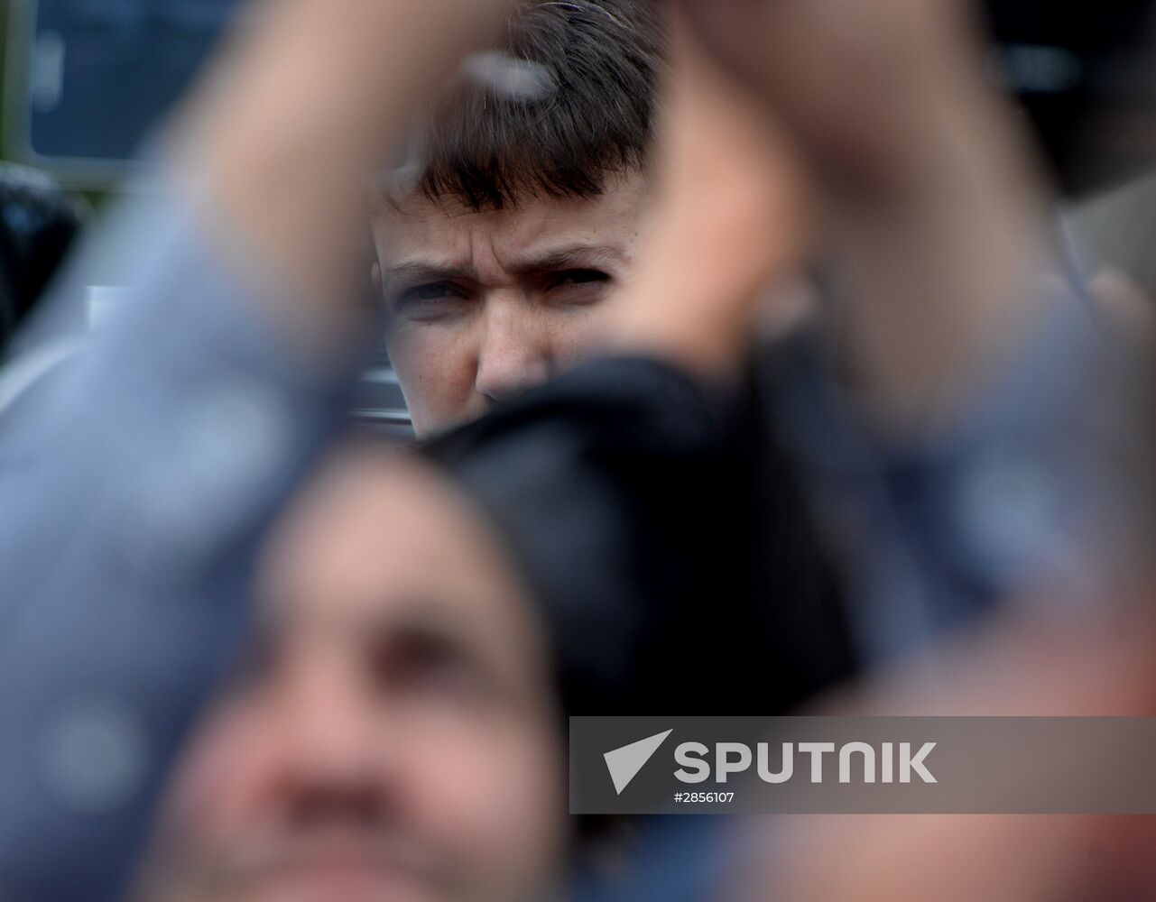 Ukrainian pilot Nadezhda Savchenko at Kiev airport