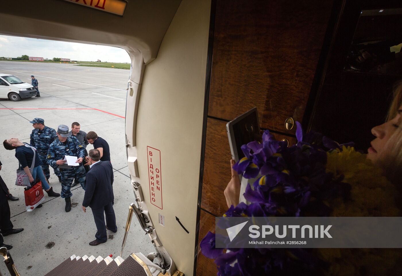 Ukrainian military pilot Nadezhda Savchenko at Kiev airport