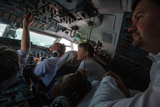 Ukrainian military pilot Nadezhda Savchenko at Kiev airport