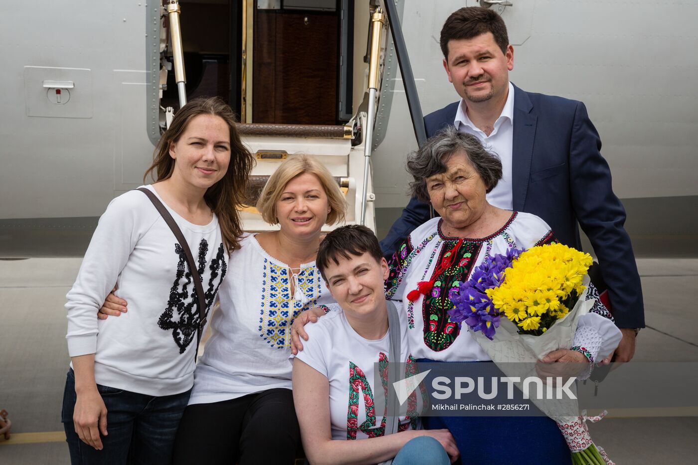 Ukrainian military pilot Nadezhda Savchenko at Kiev airport
