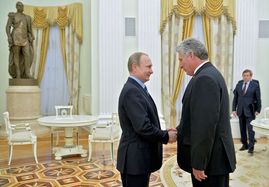 Vladimir Putin meets with First Vice President of Council of State and Ministers of Cuba Miguel Mario Díaz-Canel Bermúdez