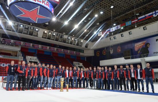 Award ceremony for HC CSKA following hockey season