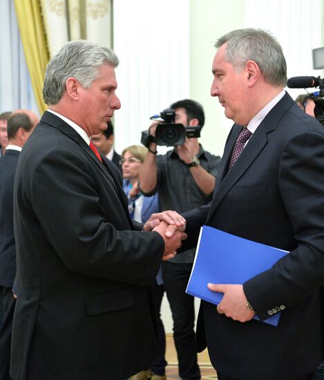 Vladimir Putin meets with First Vice President of Council of State and Ministers of Cuba Miguel Mario Díaz-Canel Bermúdez