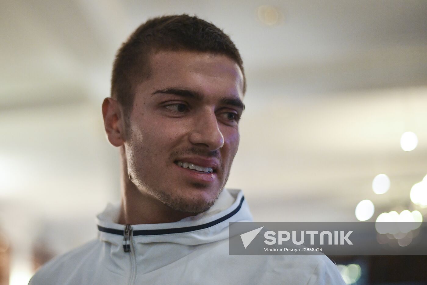 News conference with Russian national football team player Roman Neustadter