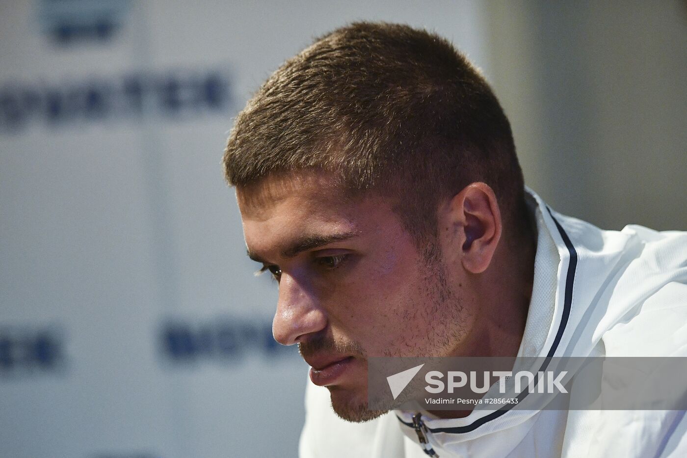 News conference with Russian national football team player Roman Neustadter