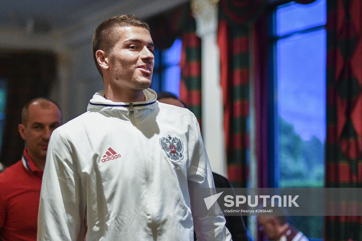 News conference with Russian national football team player Roman Neustadter